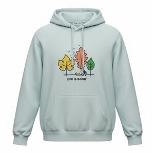 Life is Good Turquoise Hoodie Sweatshirt Size Med Outdoorwear Gorpcore Juvenile